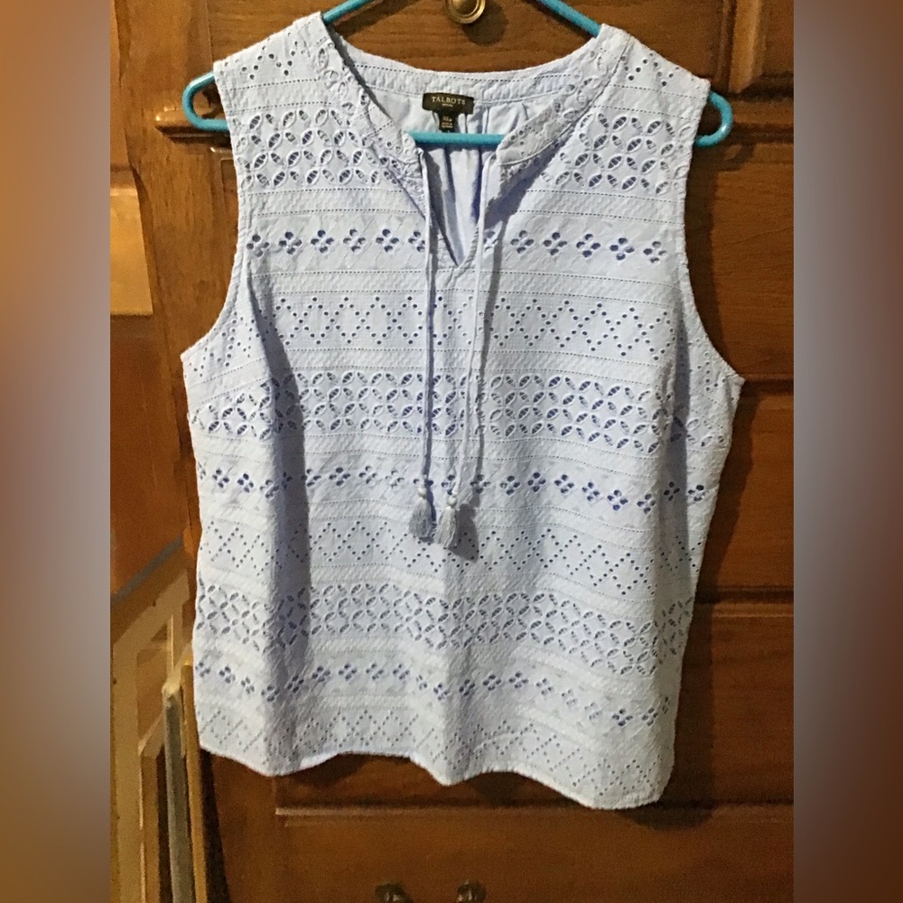 Talbots Eyelet Top